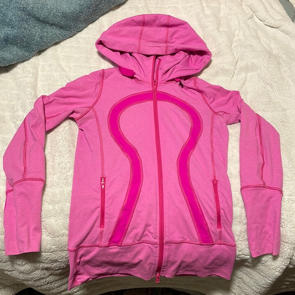Lululemon pink zip up hoodie